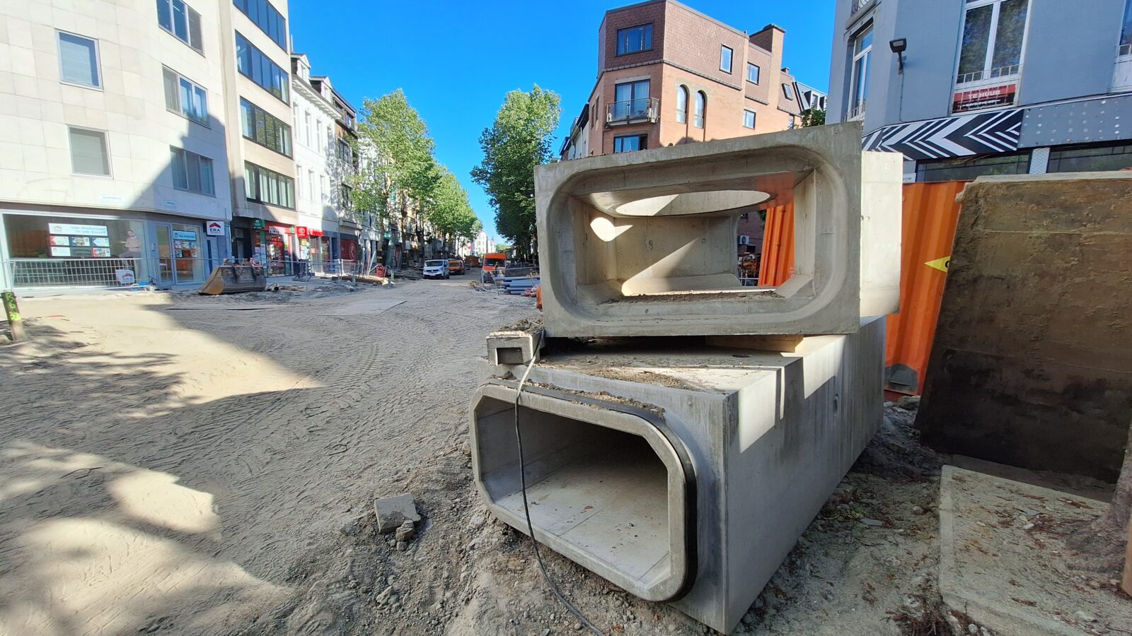 Foto van bouwmateriaal op locatie
