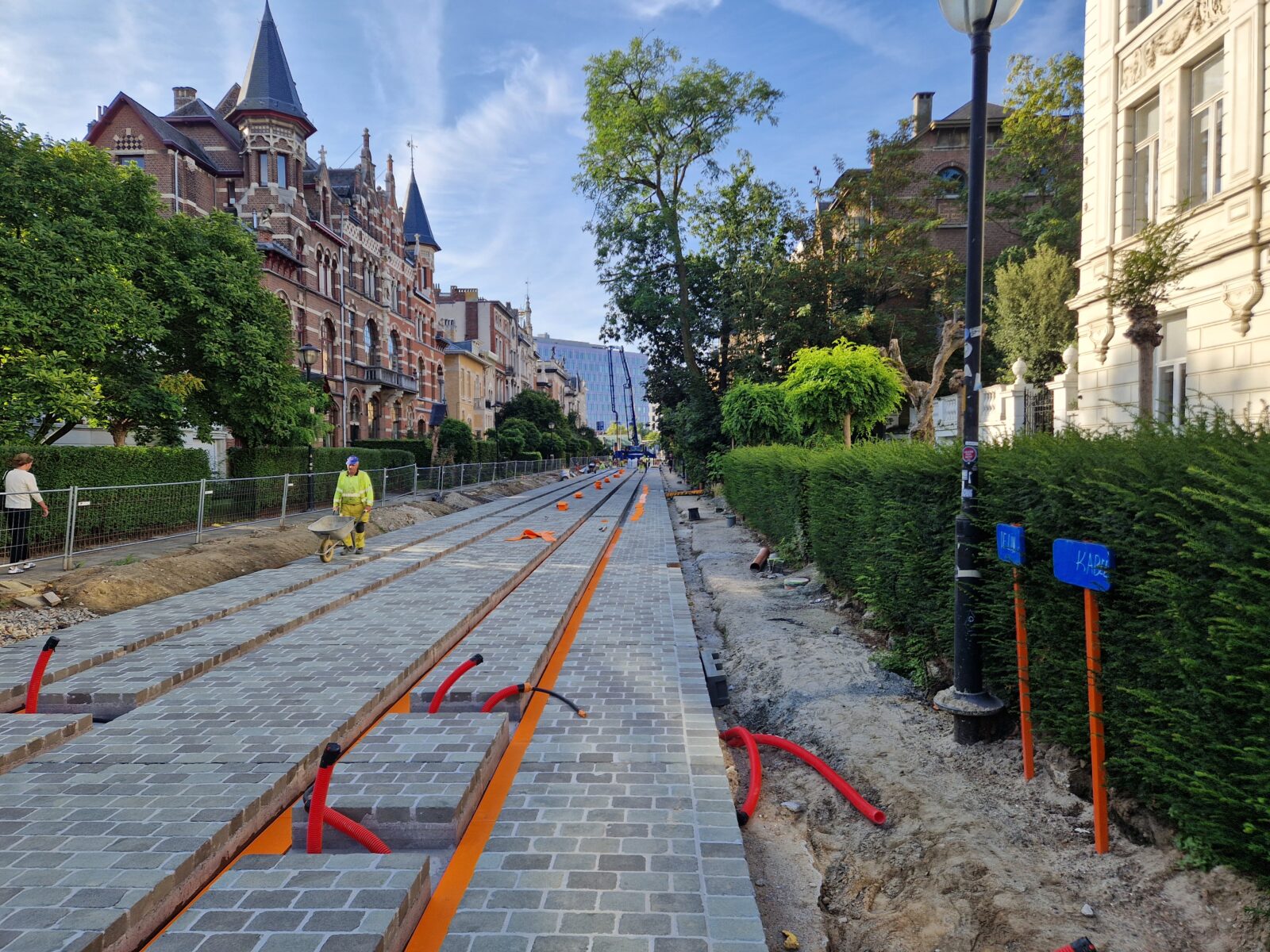 Foto van werkzaamheden aan de weg